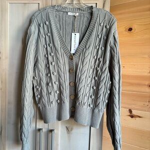 Neutral Tone Cable Knit Cardigan